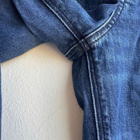 American Eagle Baggy Barrel Wide Leg Dark Solid Wash Jean Size 0 Regular 26 - Picture 3 of 7